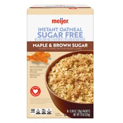 Meijer Sugar Free Maple Brown Sugar Instant Oatmeal, 8 Count