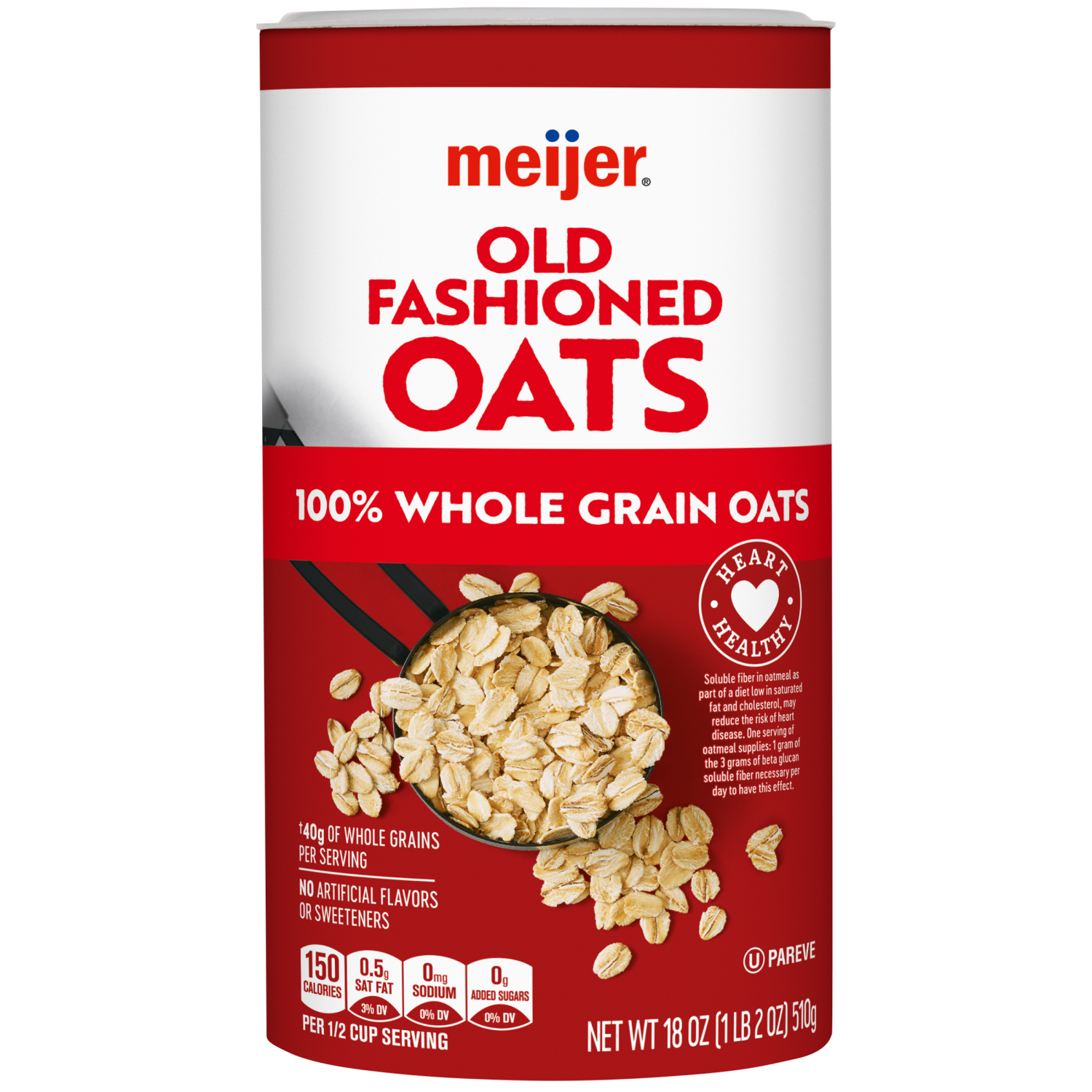 slide 1 of 3, Meijer Old Fashioned Oats, 18 oz