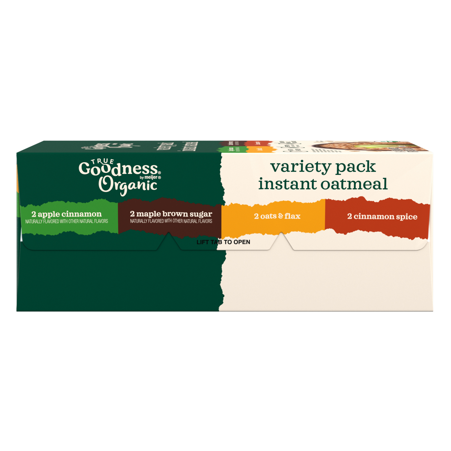 slide 4 of 6, True Goodness Organic Instant Oatmeal Variety Pack, 8 ct