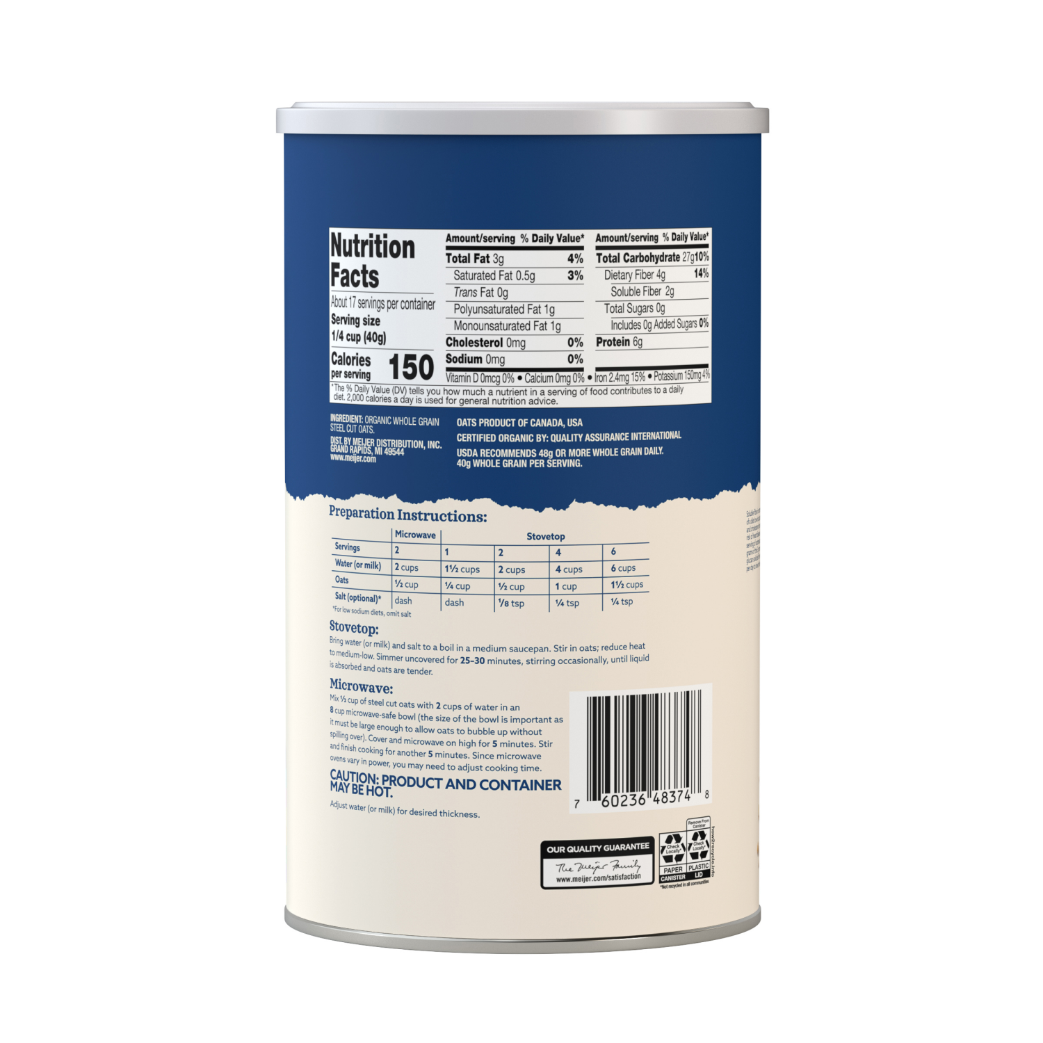 slide 2 of 3, True Goodness Organic Steel Cut Oats, 24 oz