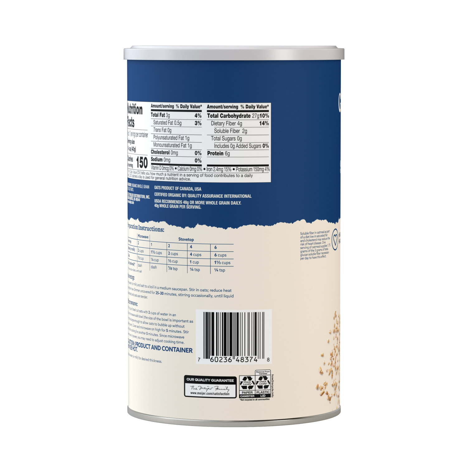 slide 3 of 3, True Goodness Organic Steel Cut Oats, 24 oz