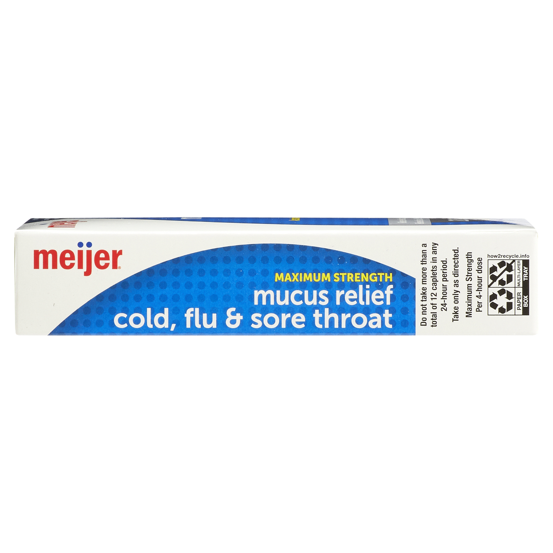 Meijer Mucus Relief Cold, Flu & Sore Throat, 20 Caplets 20 ct Shipt
