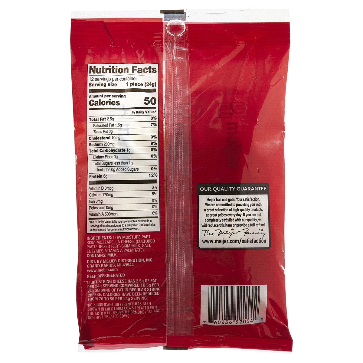 slide 2 of 2, Meijer Light Mozzarella String Cheese, 10 oz