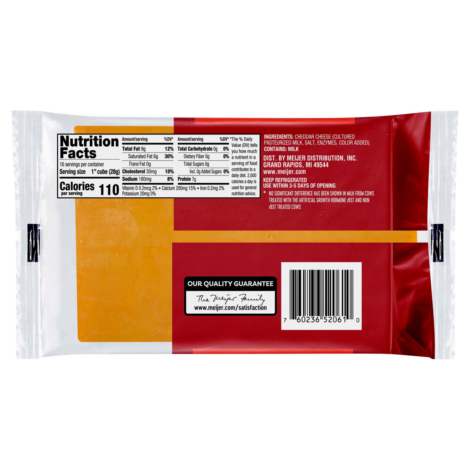 slide 2 of 2, Meijer Chunk Extra Sharp Cheddar Cheese, 16 oz