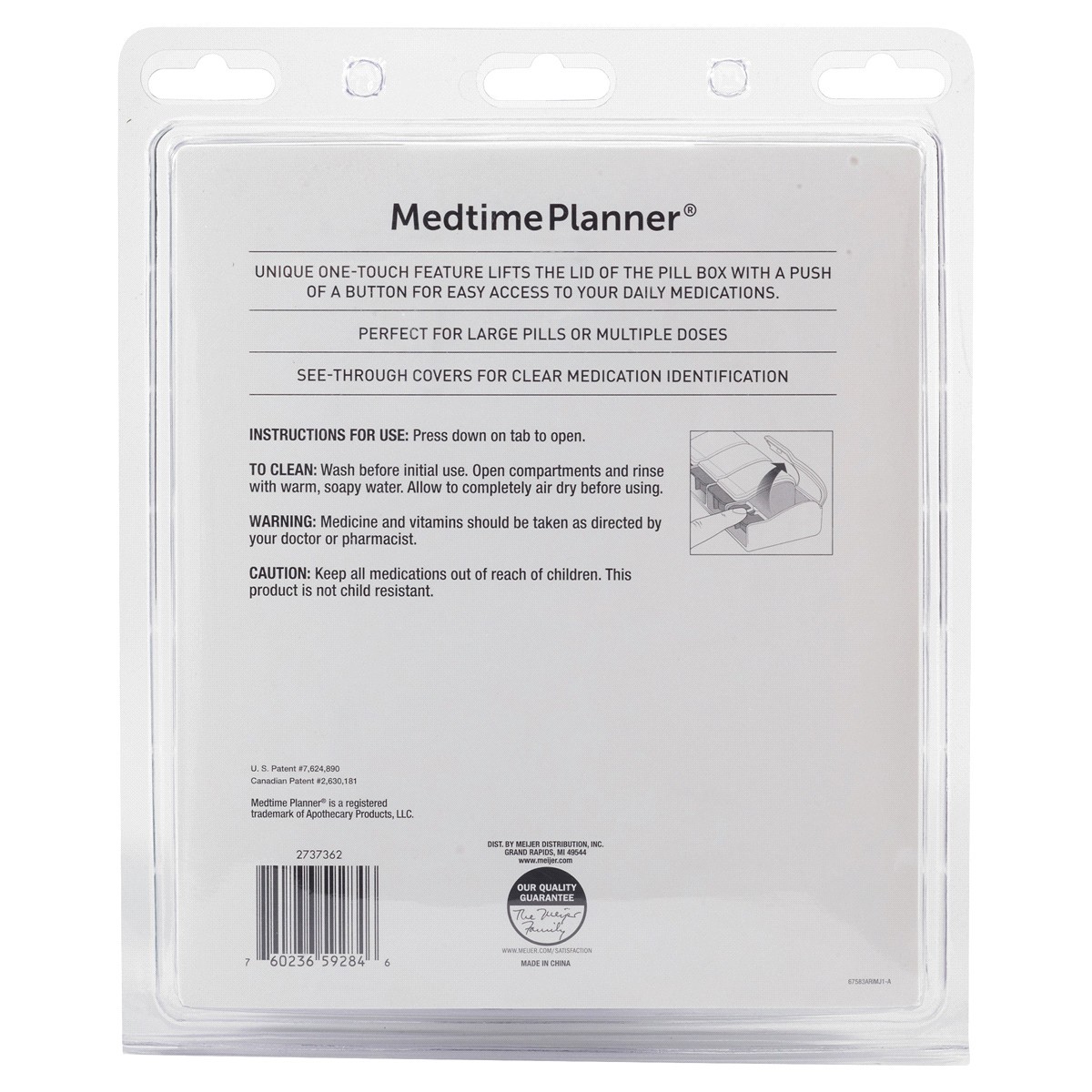 slide 2 of 2, Meijer Medtime Planner, 1 ct