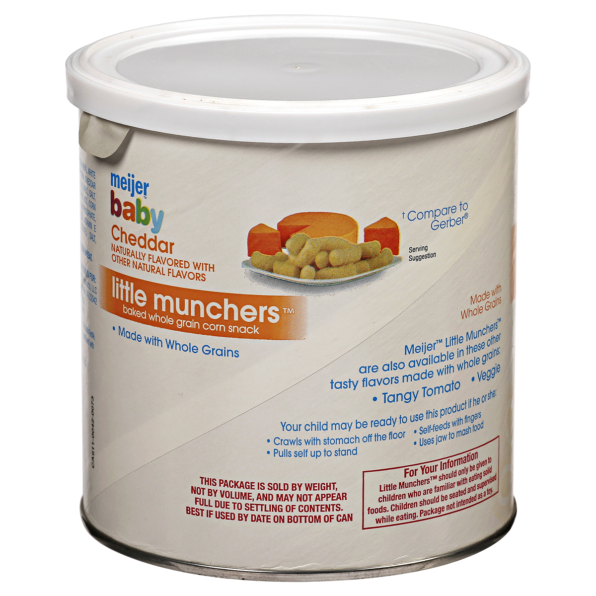 slide 4 of 4, Meijer Baby Lil Munchers White Cheddar, 1.48 oz