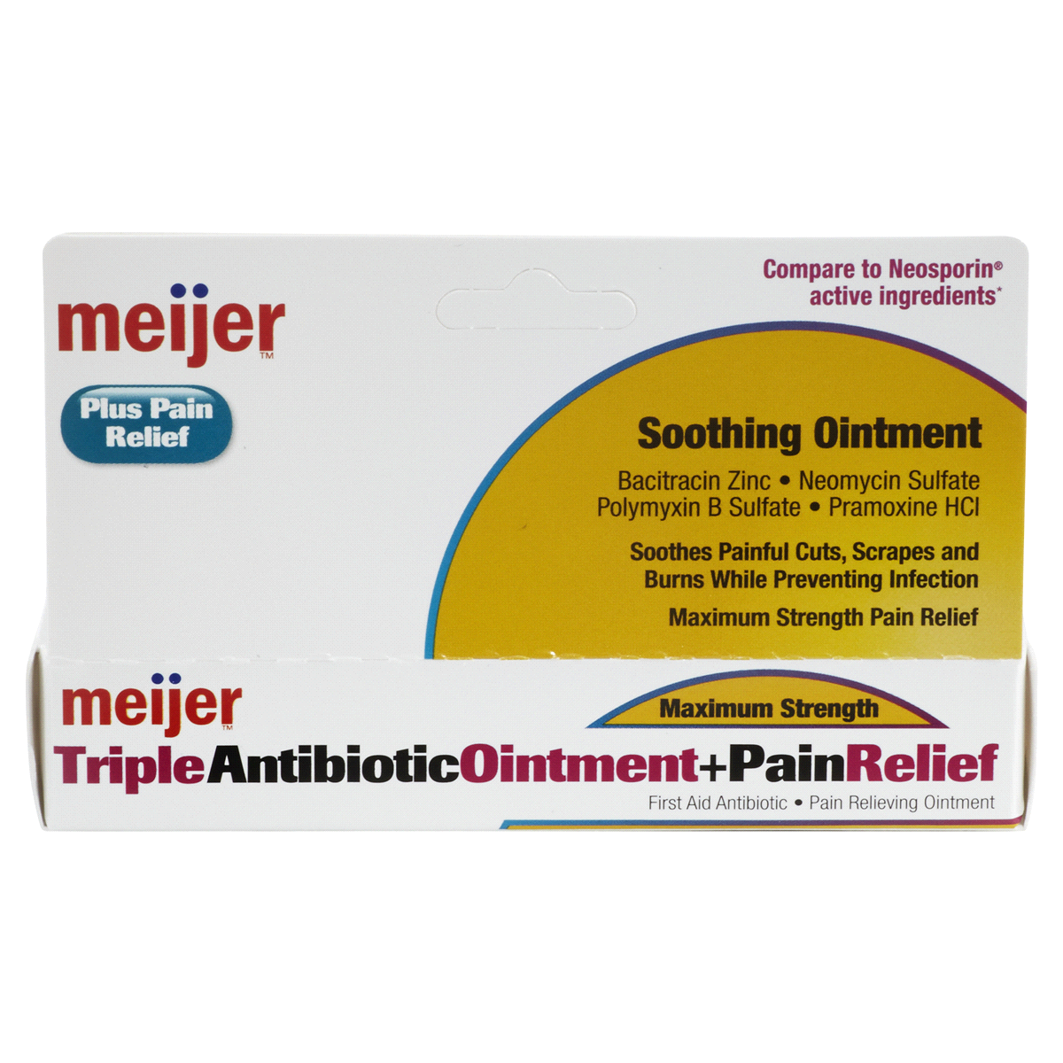 slide 3 of 4, Meijer Triple Antibiotic Ointment + Pain Relief, 0.5 oz