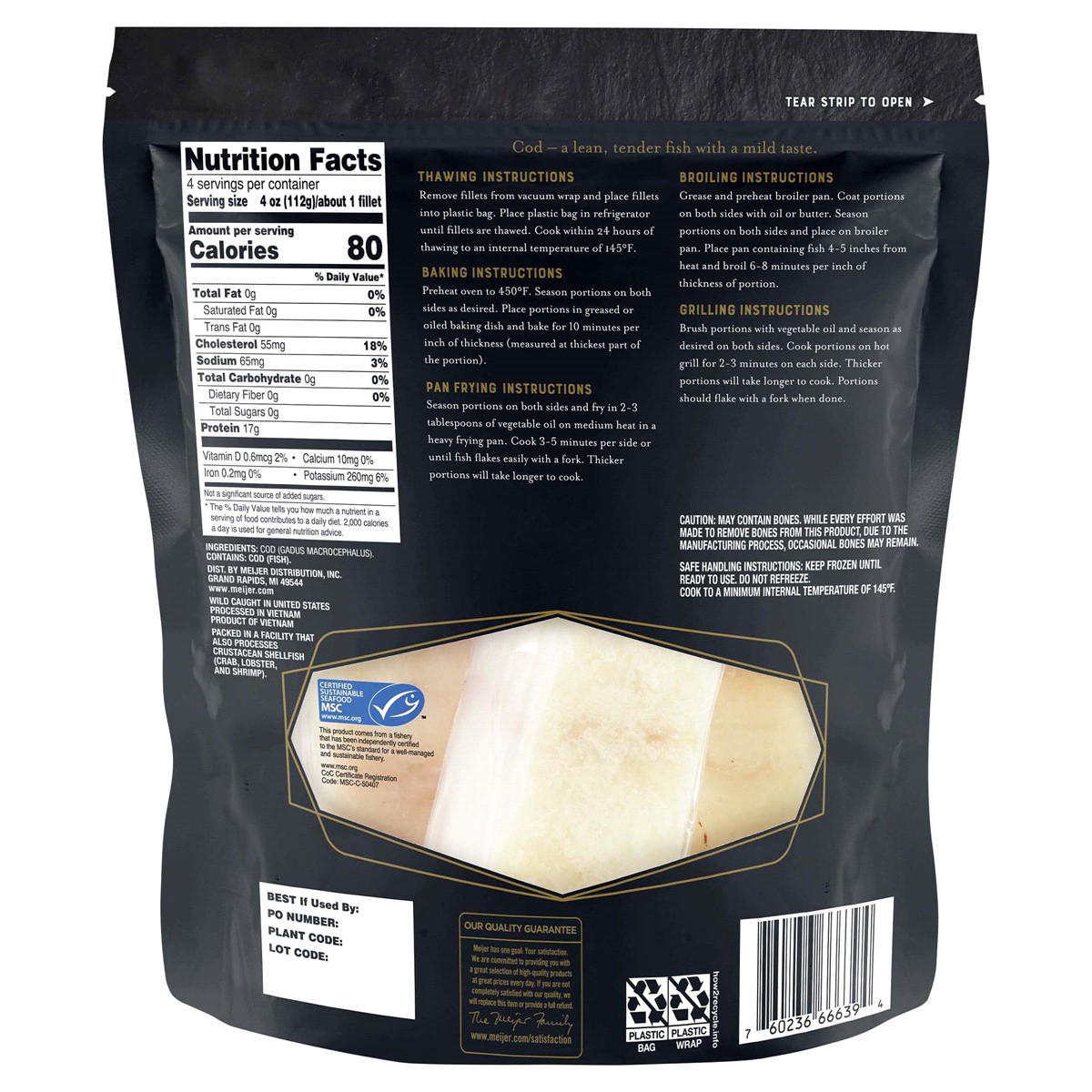 slide 2 of 2, Frederik's by Meijer Wild Caught Cod Fillets, 16 oz, 16 oz