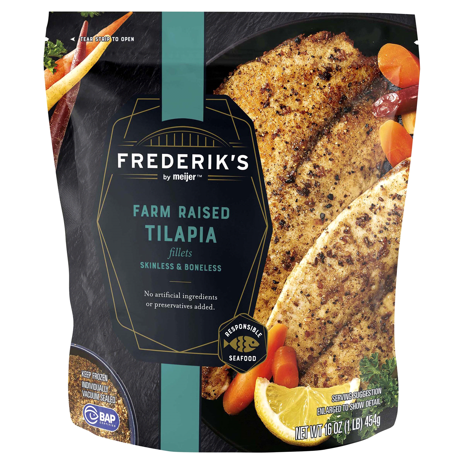 slide 1 of 2, Frederik's by Meijer Farm Raised Tilapia Fillets, 16 oz, 16 oz