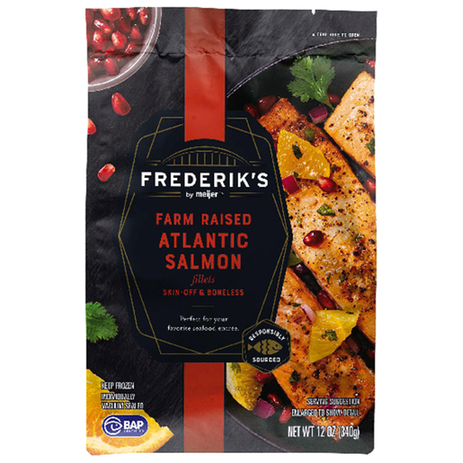 slide 1 of 1, Frederik's by Meijer Farm Raised Atlantic Salmon Fillets, 12 oz, 12 oz