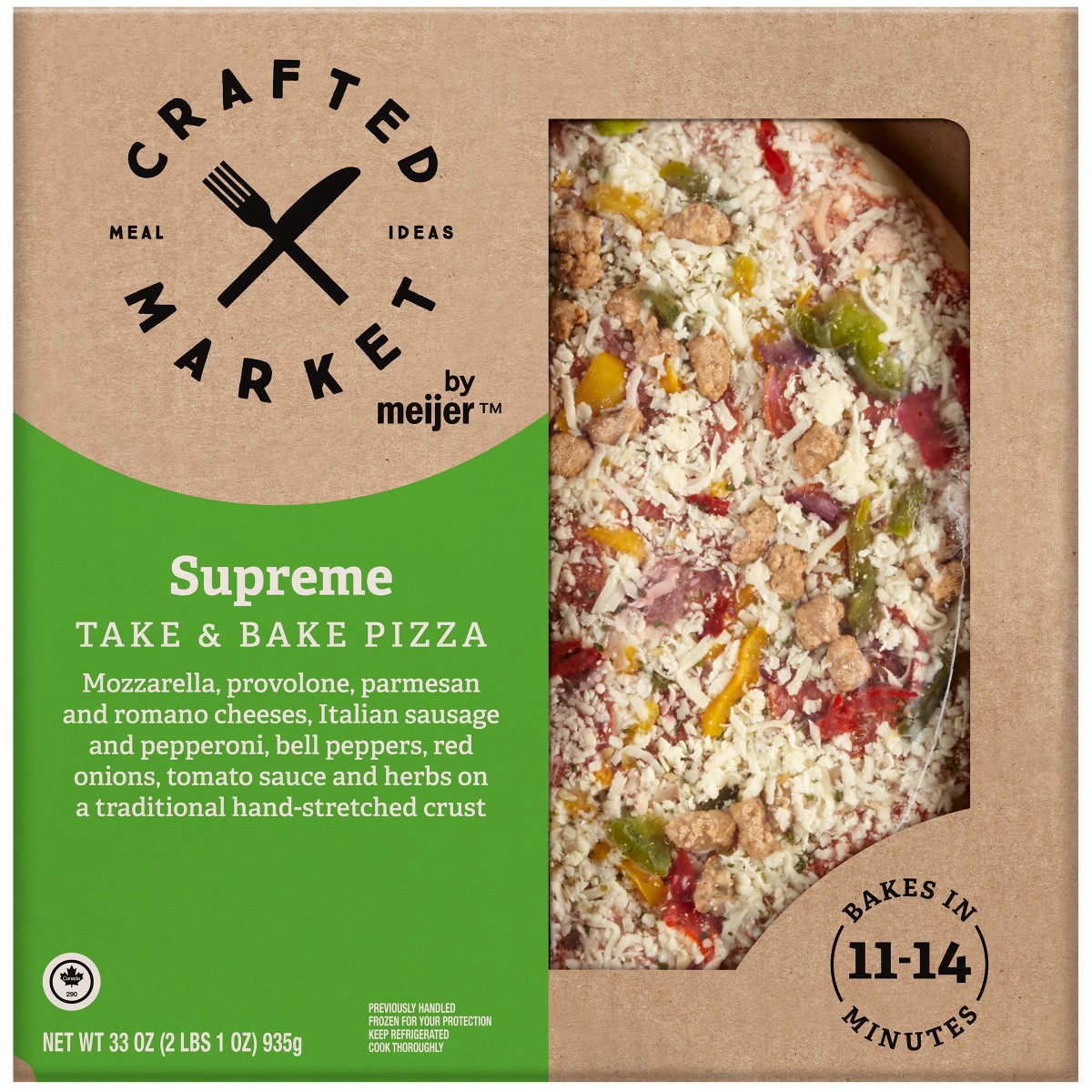 slide 1 of 5, Crafted Market by Meijer Supreme Pizza, 33 oz