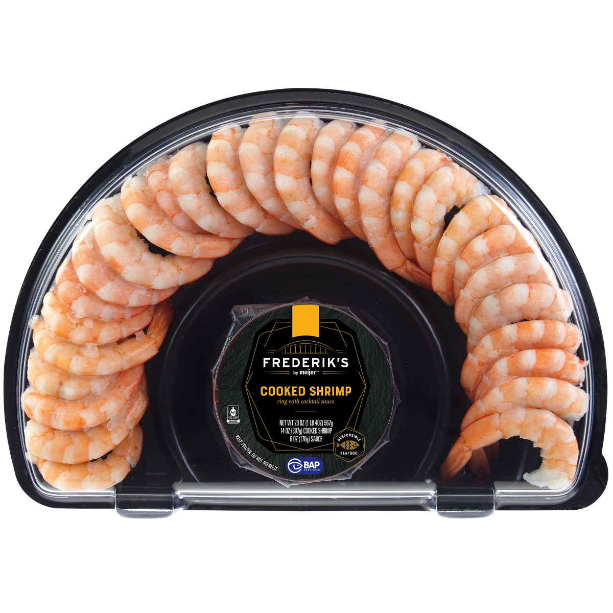 slide 1 of 9, FREDERIKS BY MEIJER Frederik's by Meijer Cooked Shrimp Ring, 20 oz, 20 oz