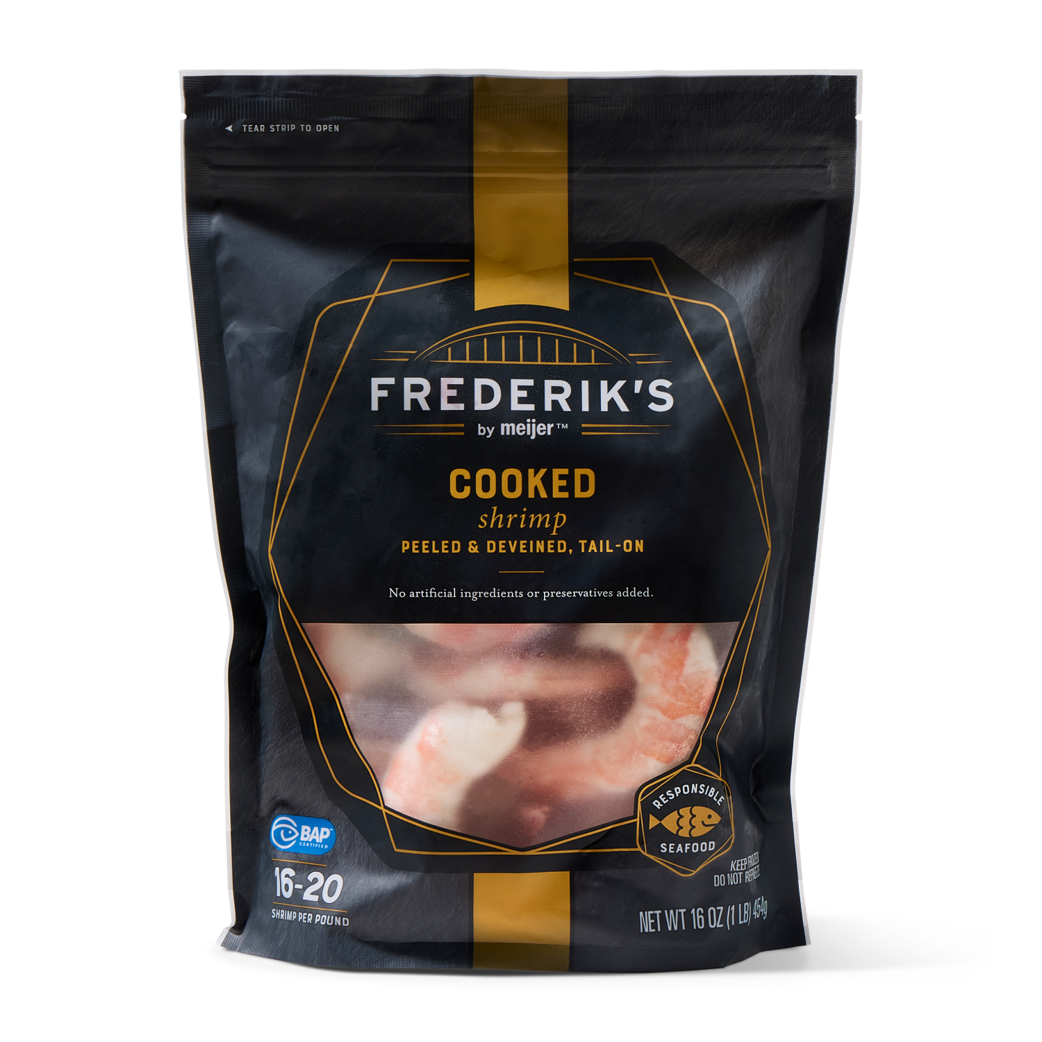 slide 1 of 3, Frederiks by Meijer 16/20 Cooked Shrimp, 16 oz, 16 oz
