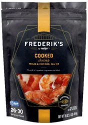 FREDERIKS BY MEIJER Frederik's By Meijer, Cooked Shrimp, Peeled & Deveined, Tail-On, 26-30 Per Lb, 16oz