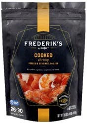 FREDERIKS BY MEIJER Frederik's By Meijer, Cooked Shrimp, Peeled & Deveined, Tail-On, 26-30 Per Lb, 16oz