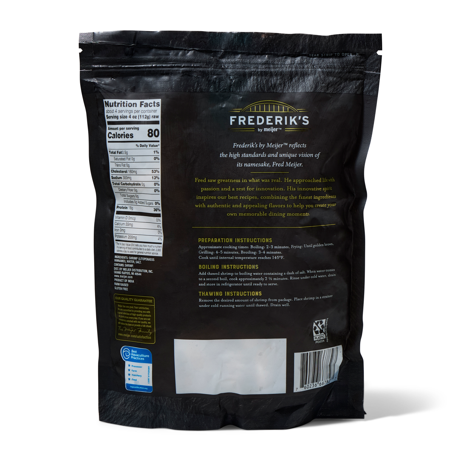 slide 2 of 3, Frederiks by Meijer 50/60 Peeled & Deveined, Tail-Off Raw Shrimp, 16 oz, 16 oz