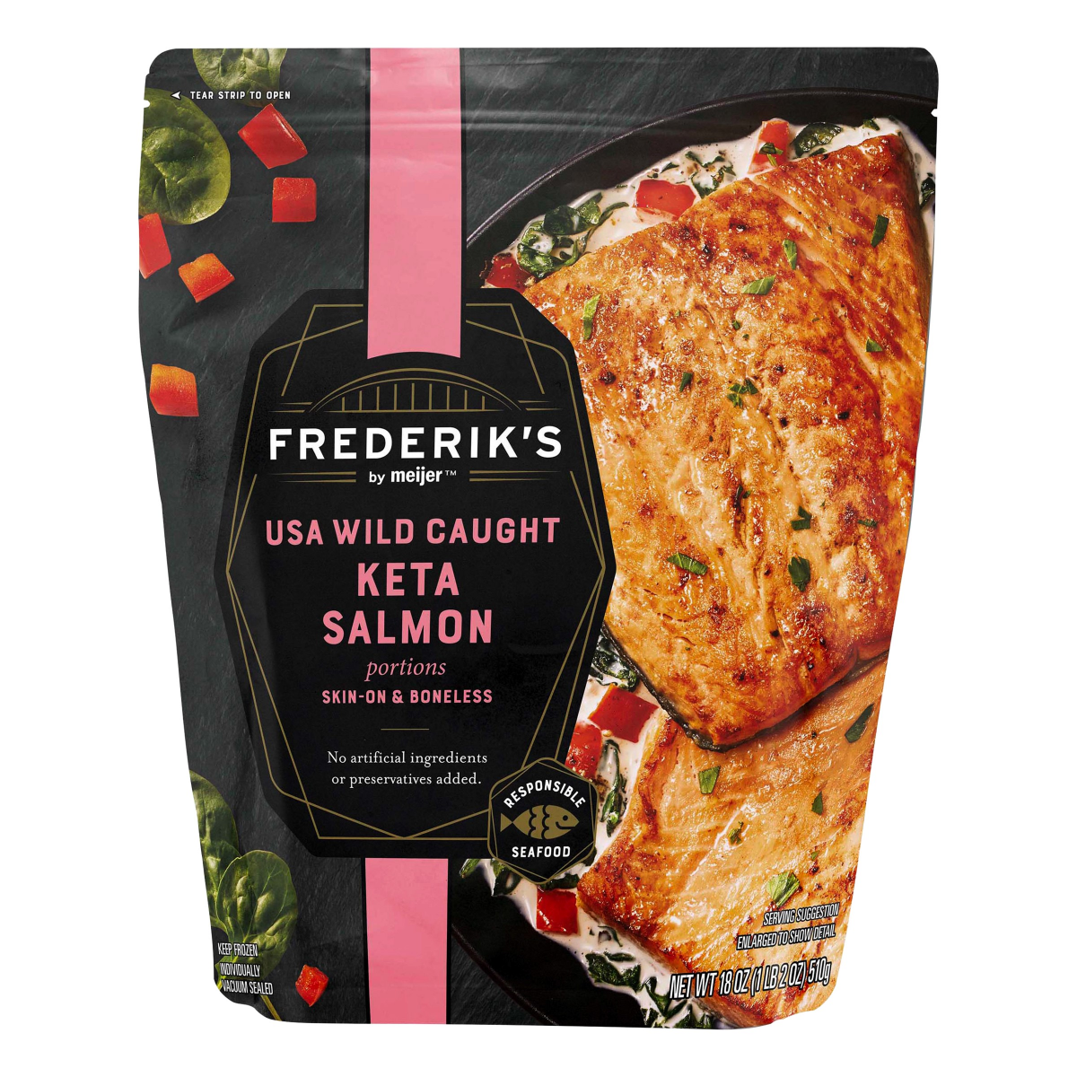 slide 1 of 5, Frederik's by Meijer USA Wild Caught Keta Salmon Portions, 18 oz, 18 oz
