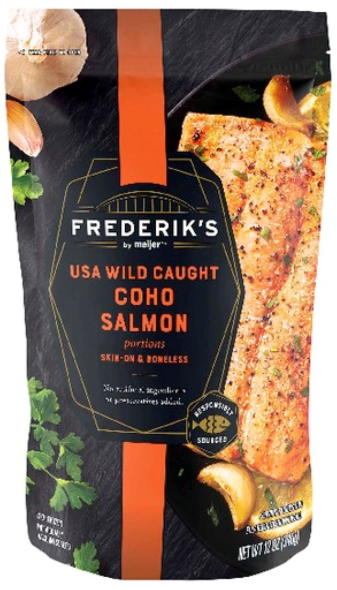 slide 1 of 5, Frederiks by Meijer USA Wild Caught Coho Salmon Portions, 12 oz, 12 oz