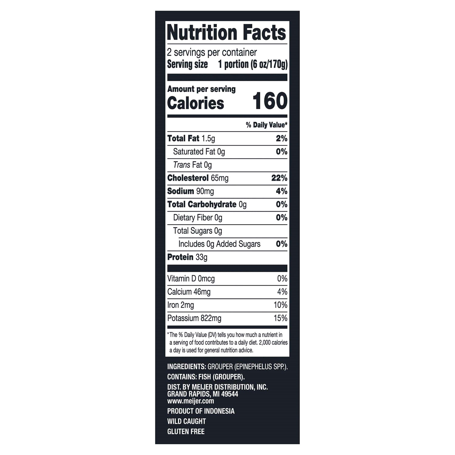 slide 2 of 2, Frederiks by Meijer Wild Caught Skinless Grouper Portions, 12 oz, 12 oz