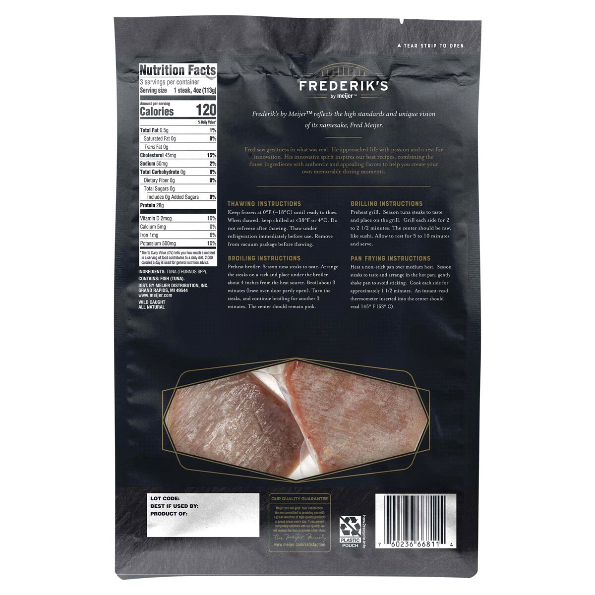 slide 2 of 2, FREDERIKS BY MEIJER Frederik's by Meijer Wild Caught Ahi Tuna Steaks, 12 oz, 12 oz