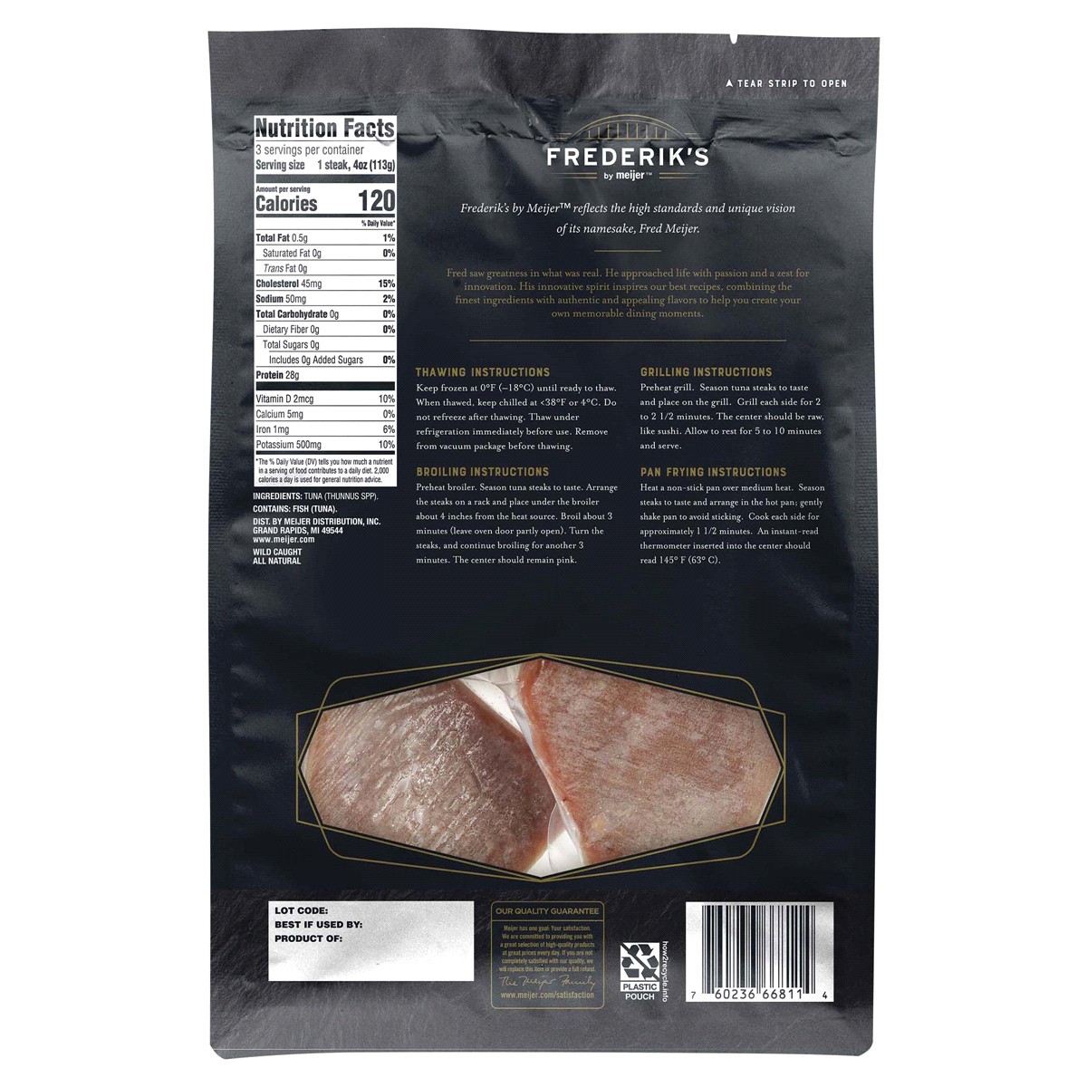 slide 2 of 2, FREDERIKS BY MEIJER Frederik's by Meijer Wild Caught Ahi Tuna Steaks, 12 oz, 12 oz