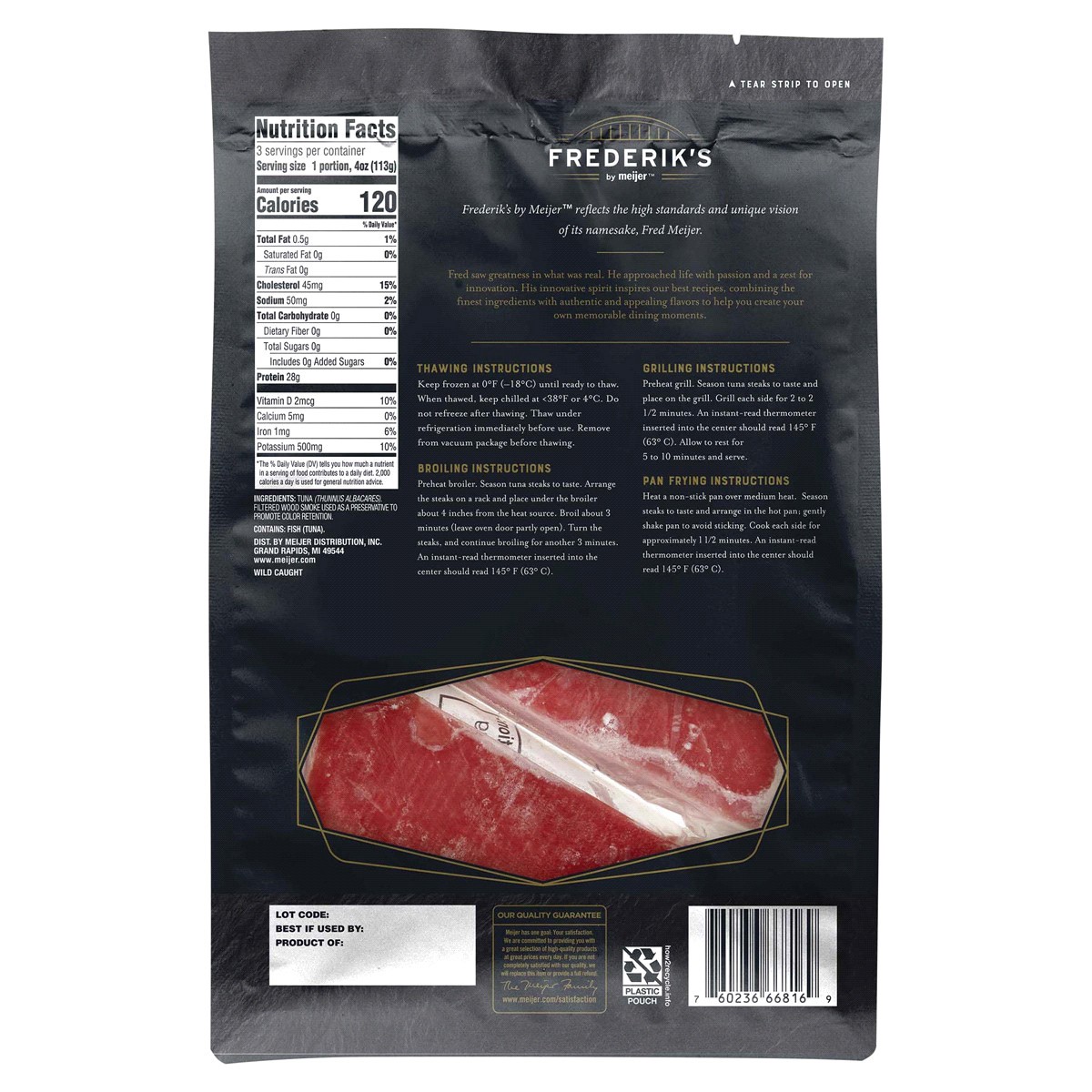 slide 2 of 2, FREDERIKS BY MEIJER Frederik's by Meijer Wild Caught Ahi Tuna Portions, 12 oz, 12 oz