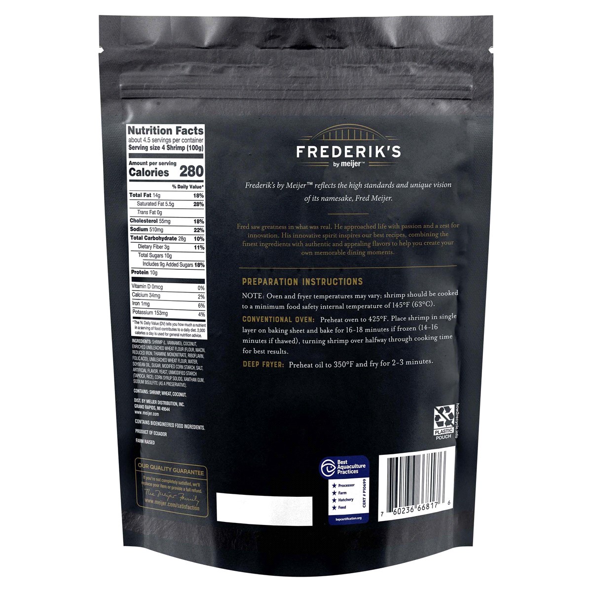 slide 2 of 2, FREDERIKS BY MEIJER Frederik's by Meijer Coconut Breaded Shrimp, 16 oz, 16 oz