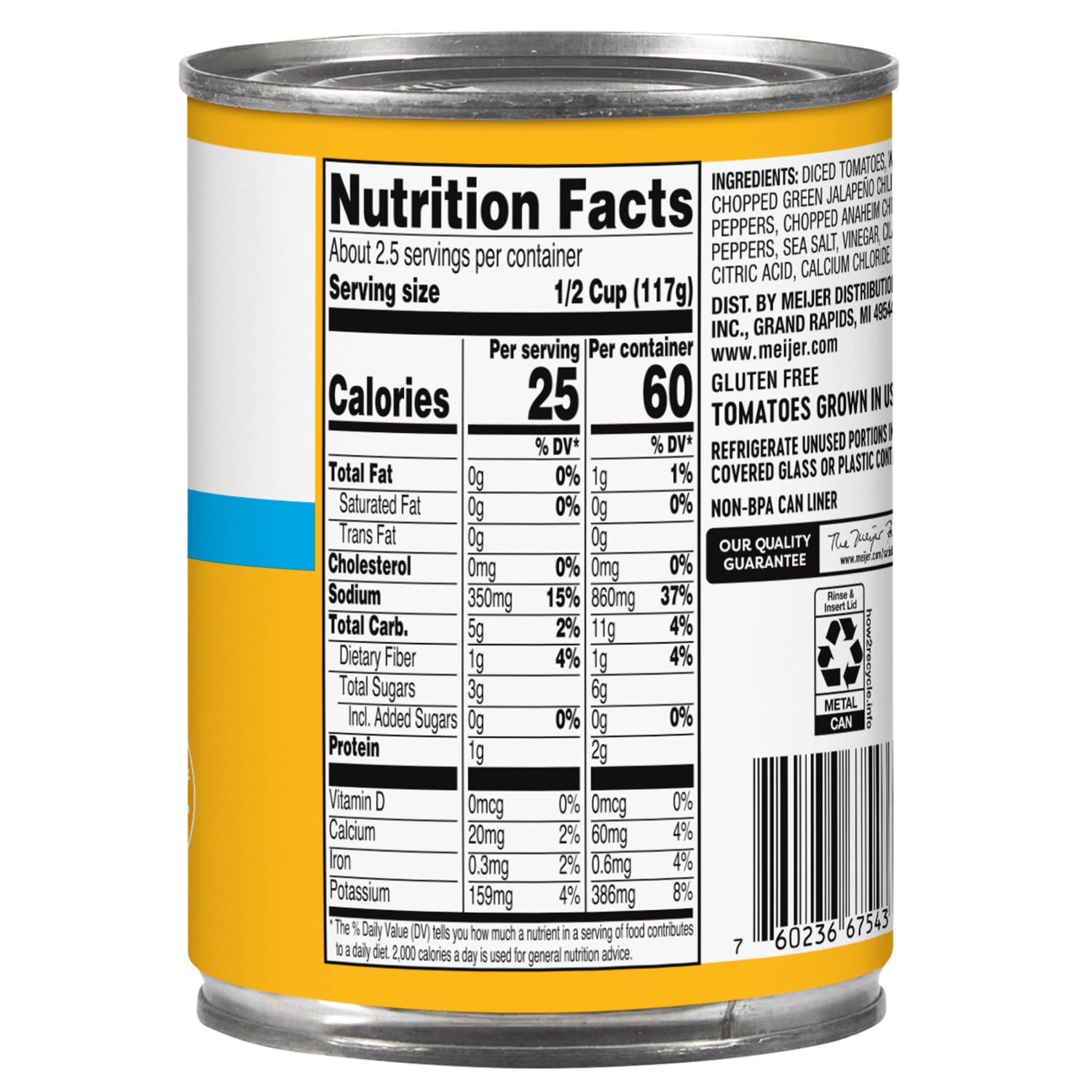 slide 3 of 3, Meijer Mild Diced Tomatoes & Green Chilis, 10 oz