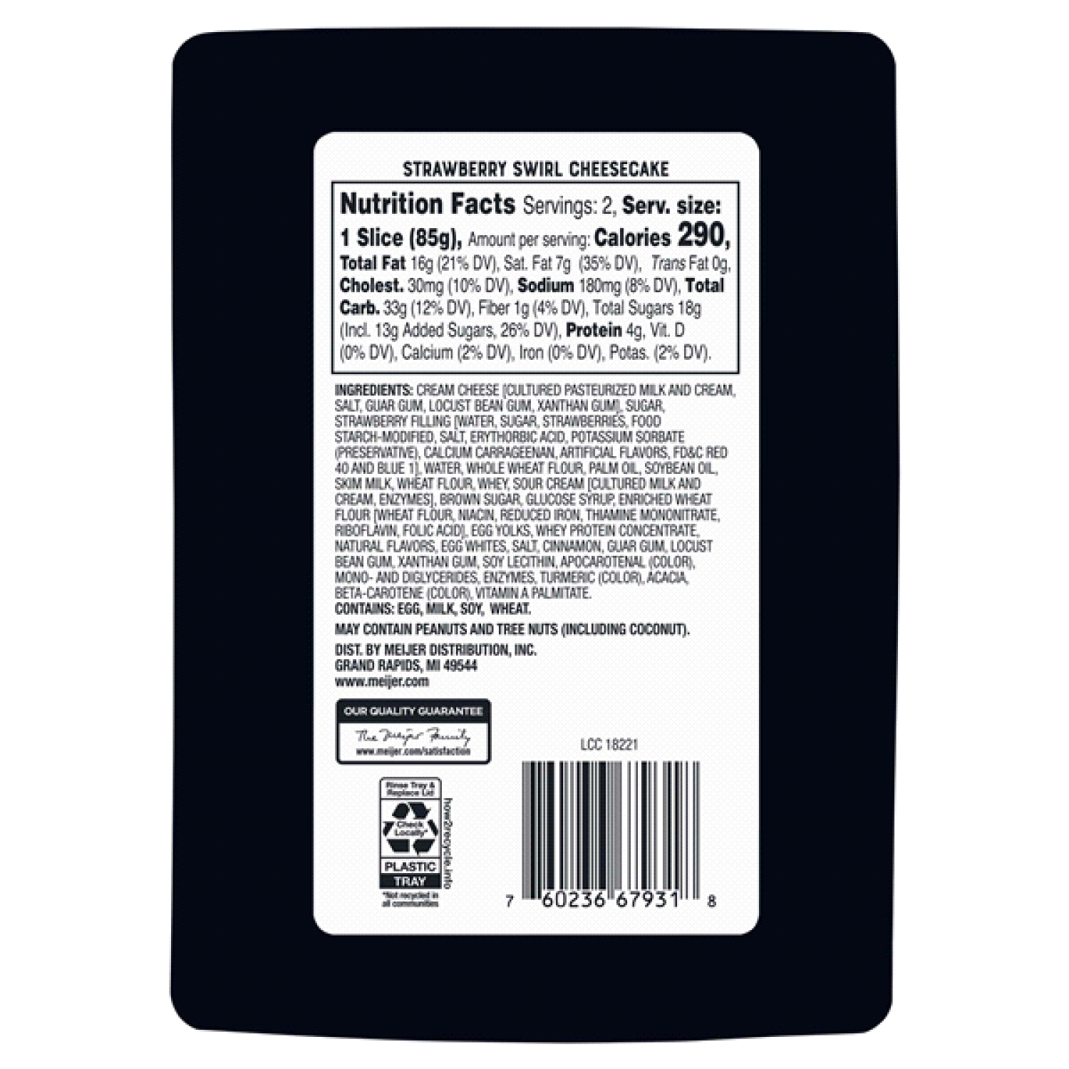 slide 2 of 2, FREDERIKS BY MEIJER Frederik's by Meijer Strawberry Slices Cheesecake, 2 Slices, 6 oz