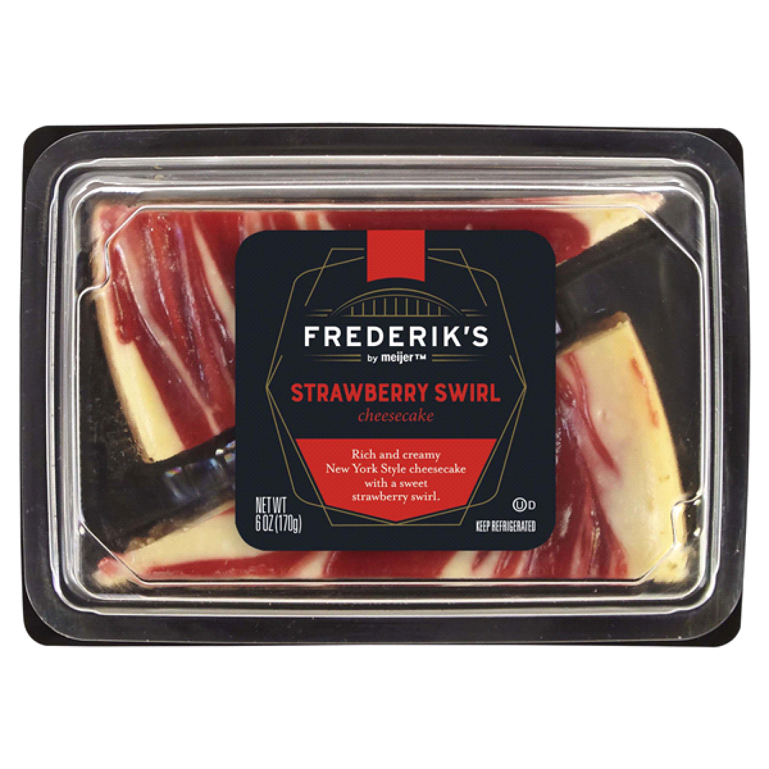 slide 1 of 2, FREDERIKS BY MEIJER Frederik's by Meijer Strawberry Slices Cheesecake, 2 Slices, 6 oz