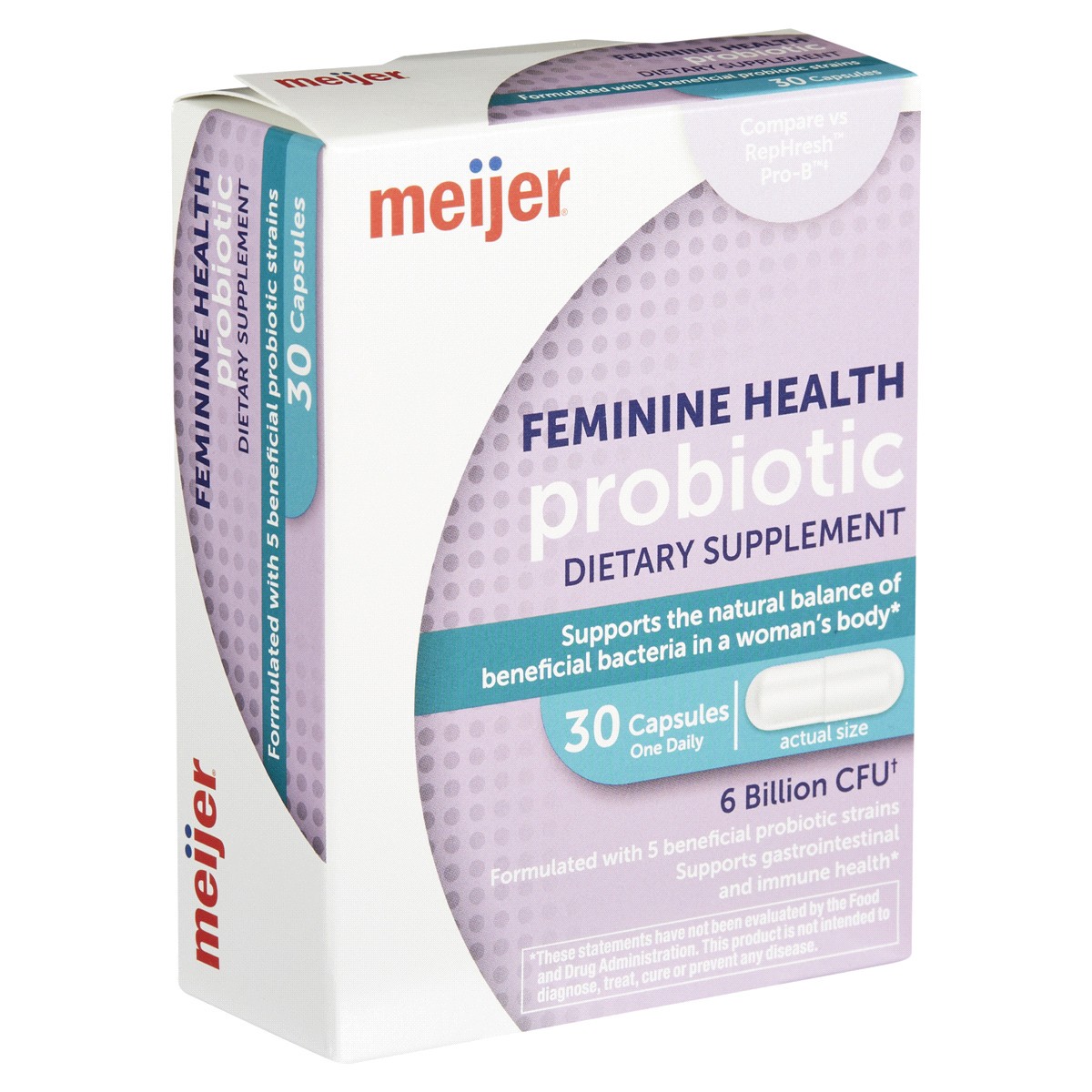 slide 3 of 5, Meijer Feminine Health Probiotic Supplement Capsules, 30 ct