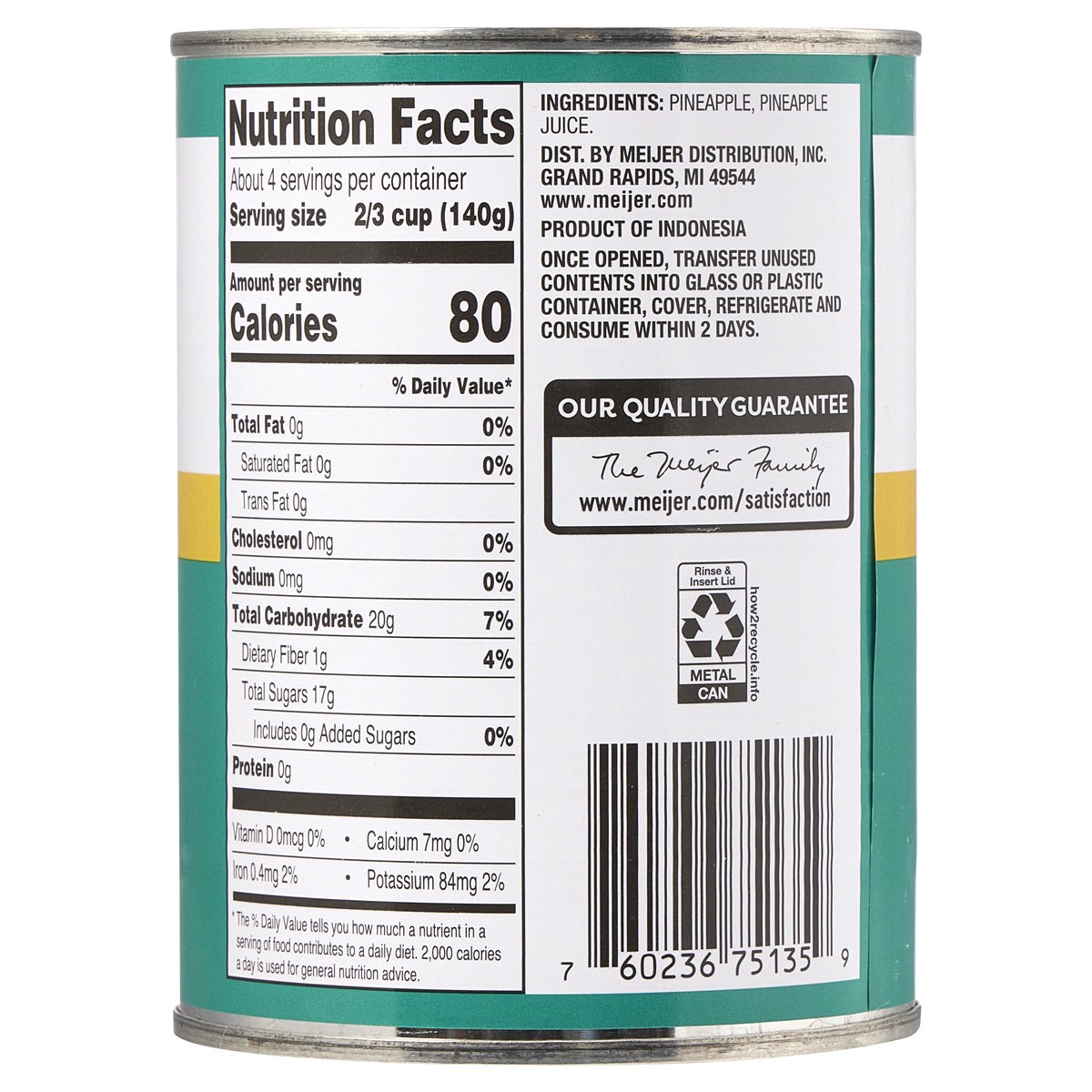 slide 2 of 2, Meijer Sliced Pineapple in 100% Juice - 20 oz, 20 oz