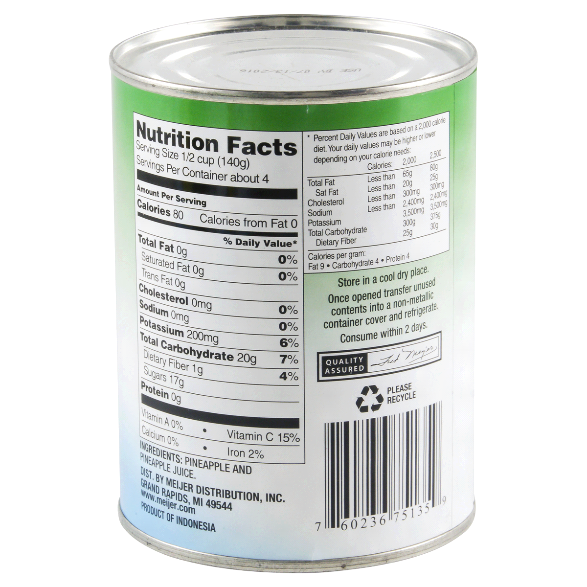 Meijer Sliced Pineapple in 100 Juice 20 oz Shipt