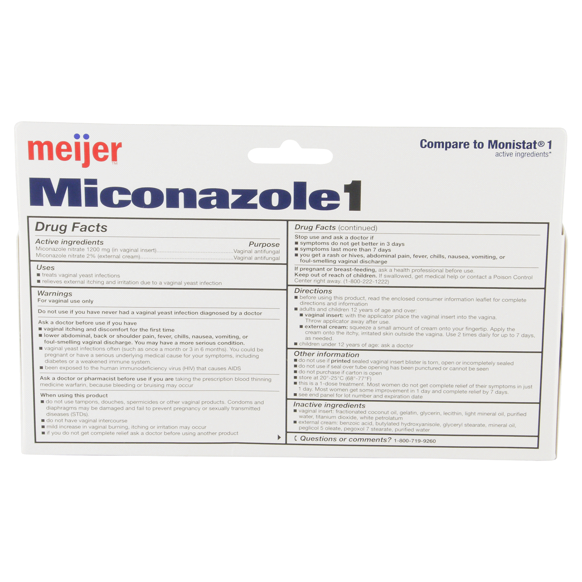 slide 2 of 3, Meijer Miconazole 1 Combination Pack, 0.32 oz