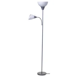 Room & Retreat Floor Lamp W/Reading Lght Slvr 71"