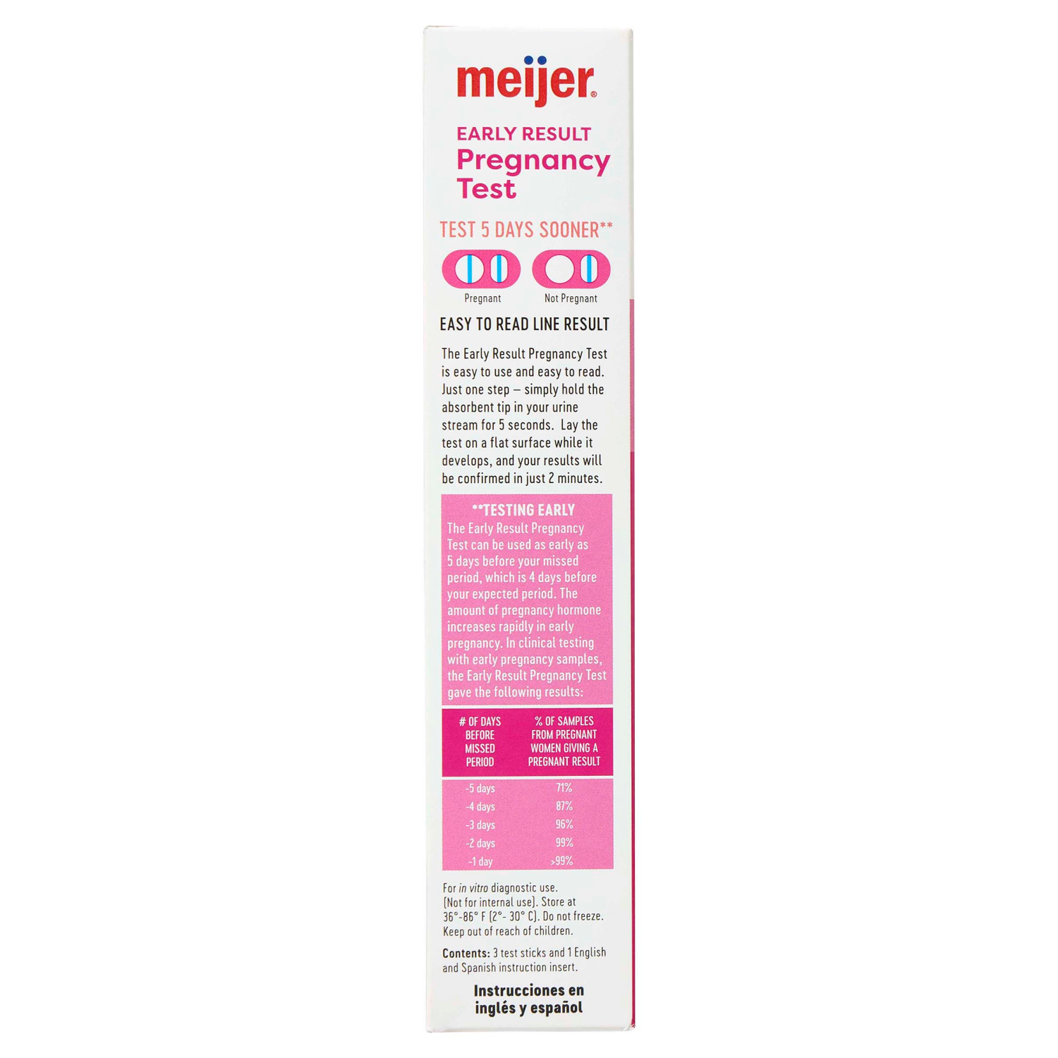 slide 2 of 4, Meijer Early Results Pregnancy Test, 3 ct