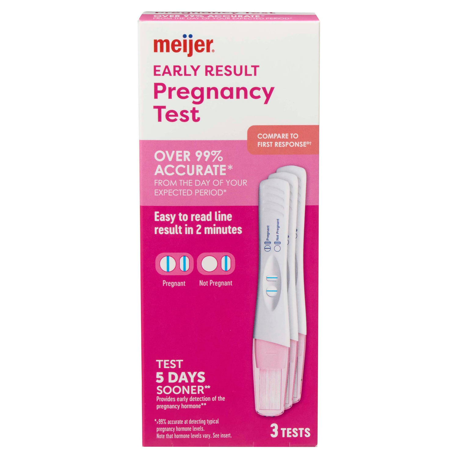 slide 1 of 4, Meijer Early Results Pregnancy Test, 3 ct