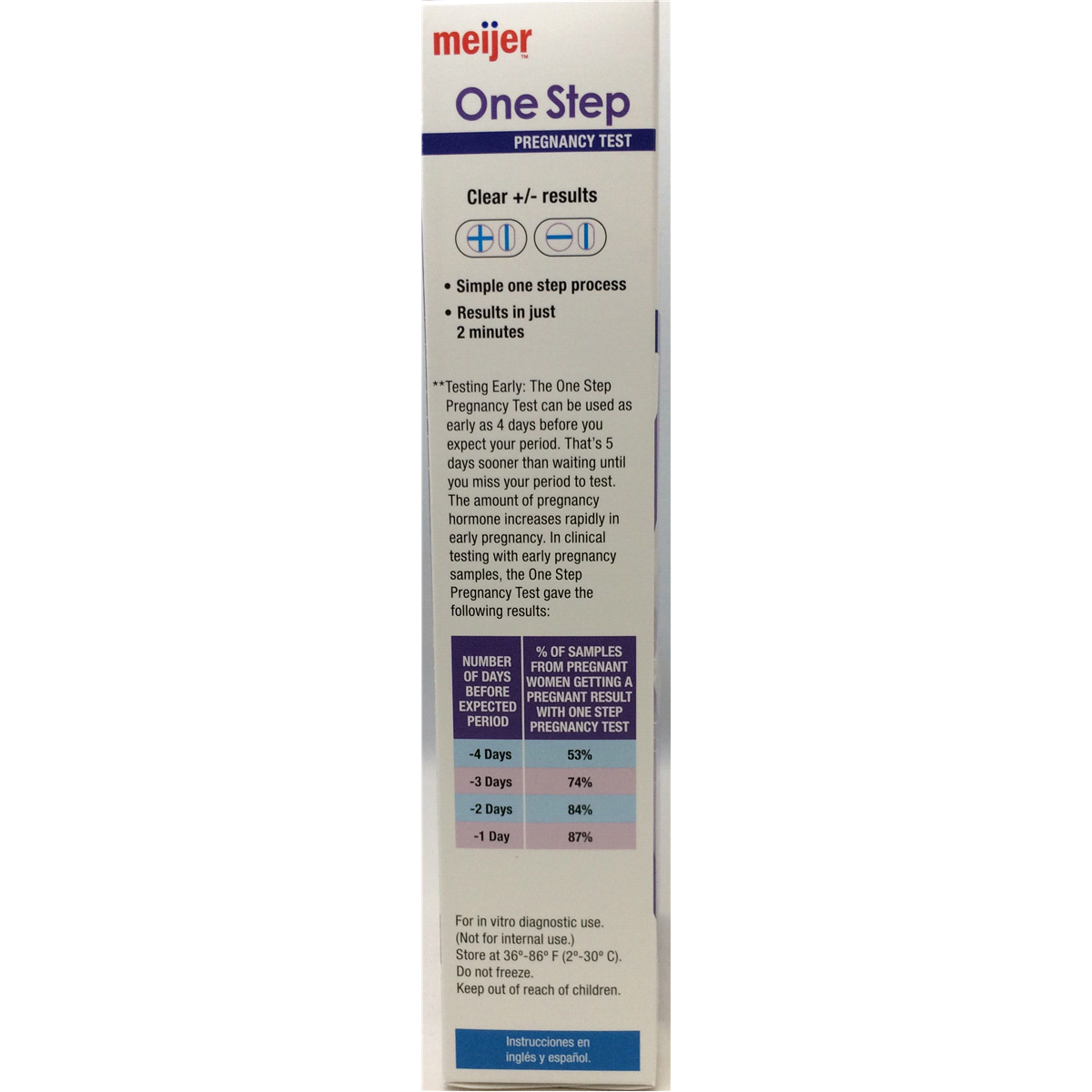 slide 3 of 3, Meijer One Step Pregnancy Test, 3 ct