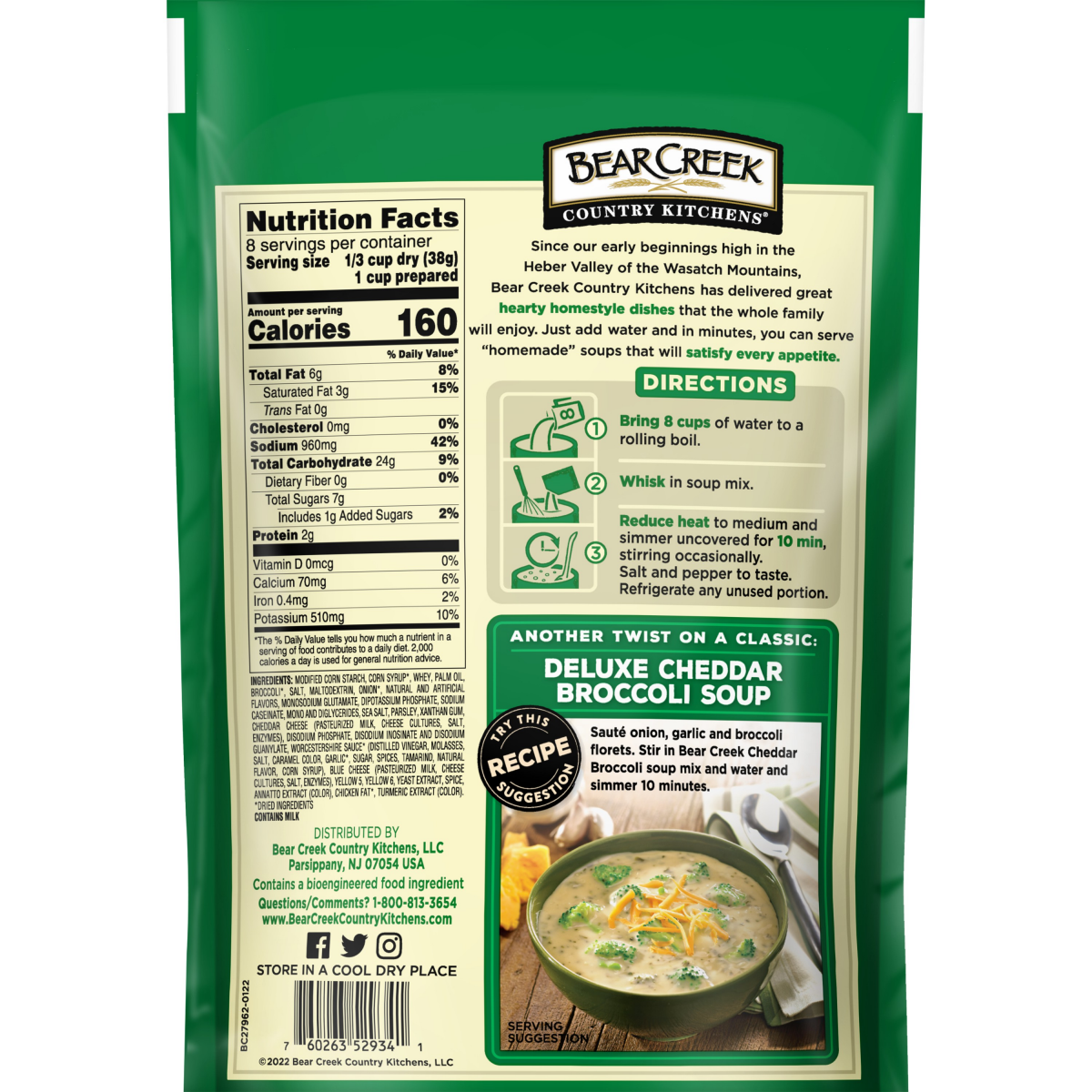slide 2 of 2, Bear Creek Country Kitchens Cheddar Broccoli Soup Mix Family Size, 10.6 oz