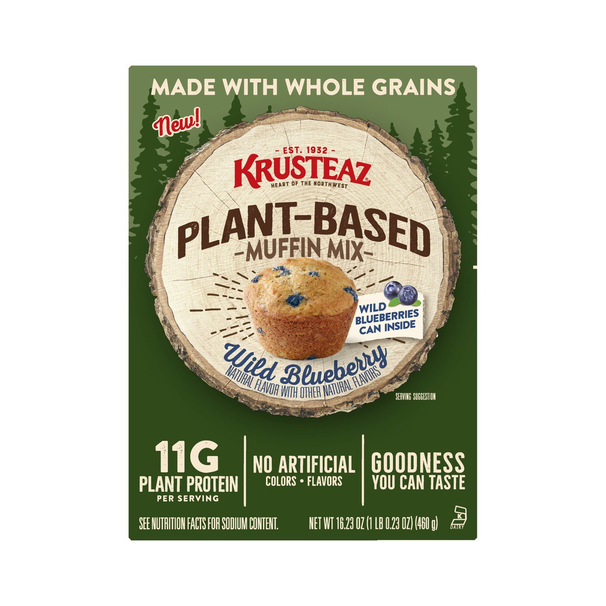 slide 5 of 8, Krusteaz Plant Based Wild Blueberry Muffin Mix, 16.23 oz