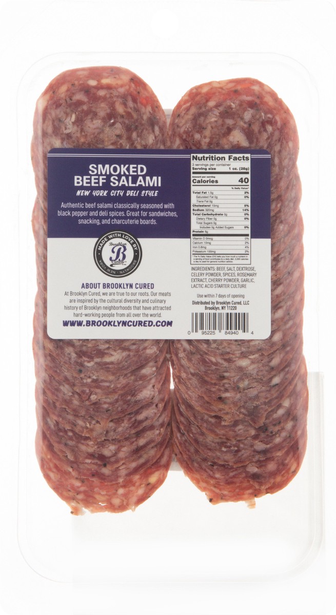 slide 5 of 13, Brooklyn Cured Smoked Beef Salami 3 oz, 3 oz