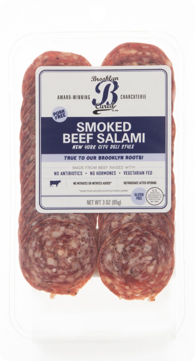 slide 11 of 13, Brooklyn Cured Smoked Beef Salami 3 oz, 3 oz