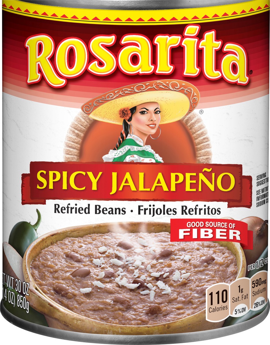 slide 2 of 2, Rosarita Spicy Jalapeno Refried Beans 30 oz, 30 oz