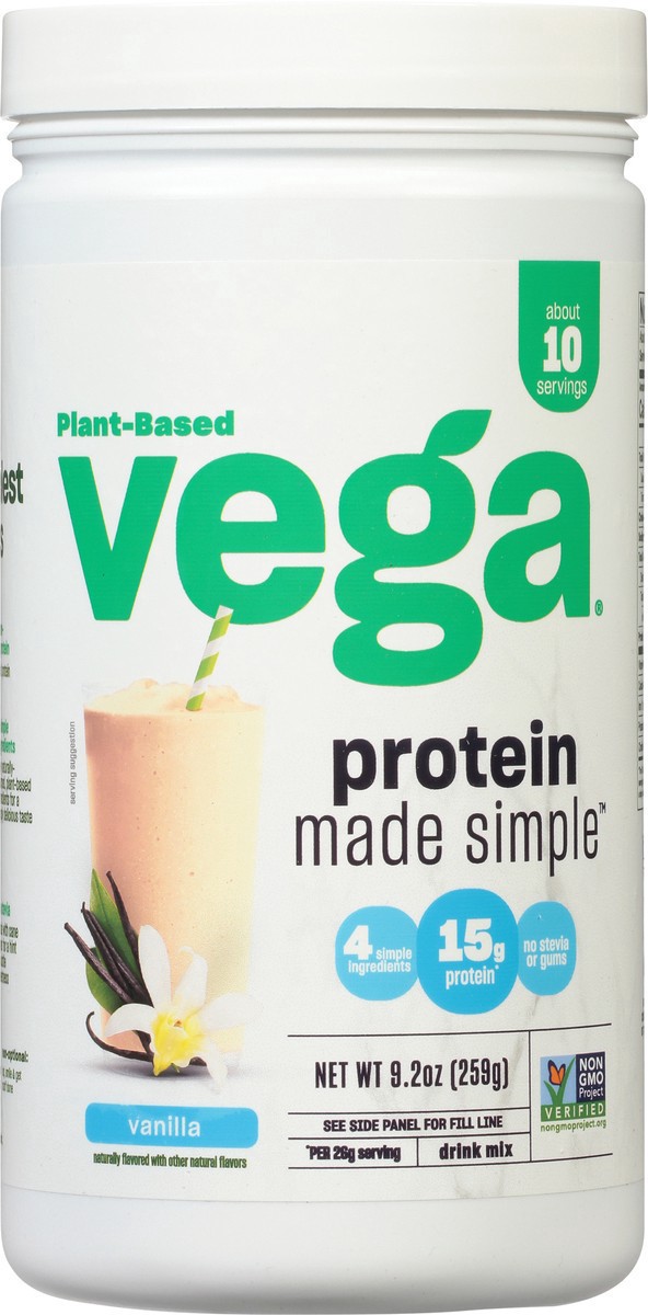 slide 6 of 9, Vega Protein Made Simple Vanilla, 9.1 oz
