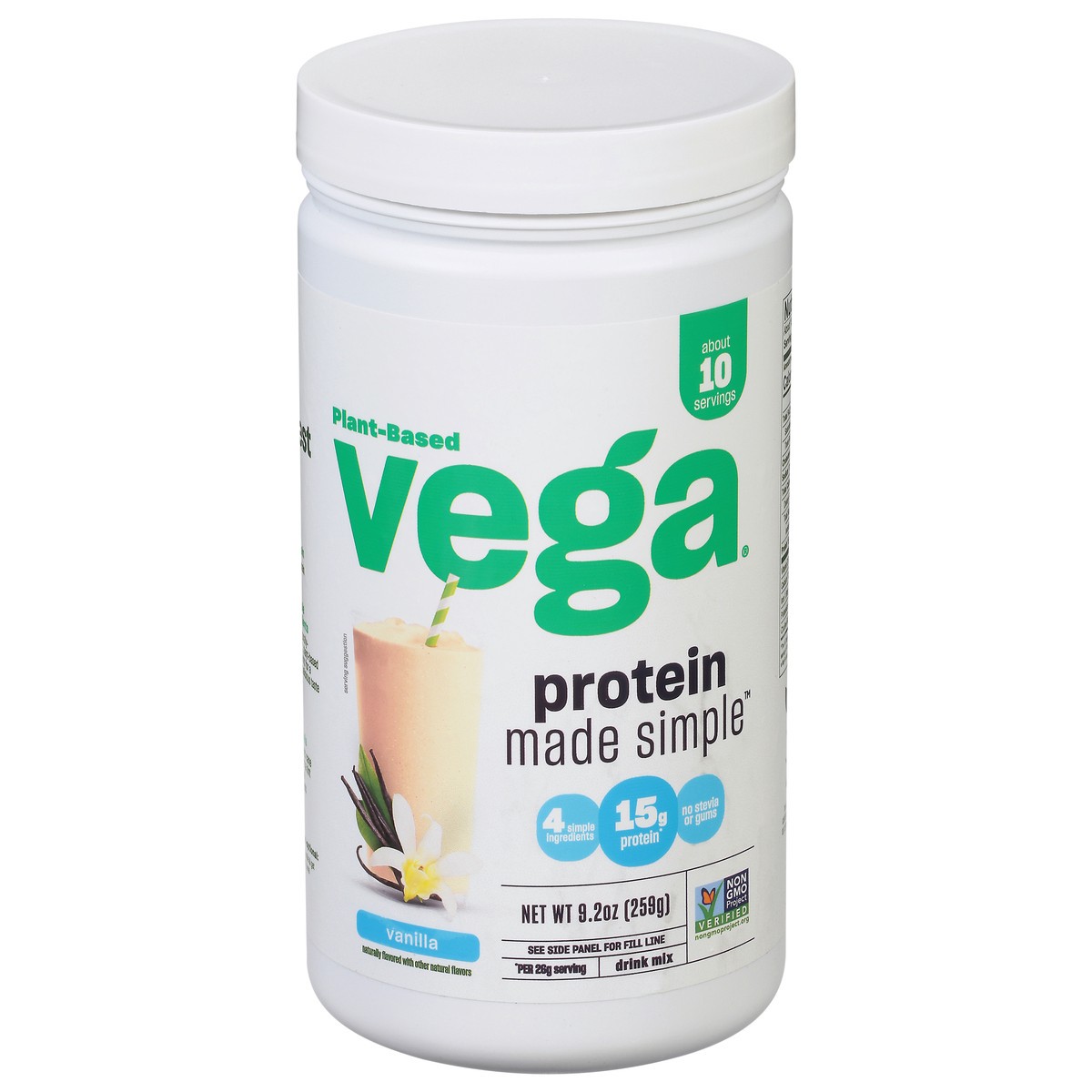 slide 1 of 9, Vega Made Simple Protein Plant-Based Vanilla Drink Mix 9.2 oz, 9.1 oz