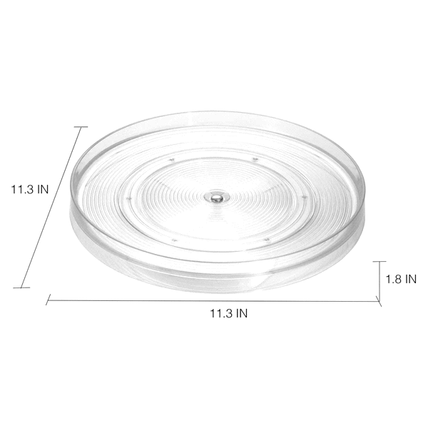 slide 12 of 17, InterDesign Linus Lazy Susan Turntable - Clear (Medium), 11 in