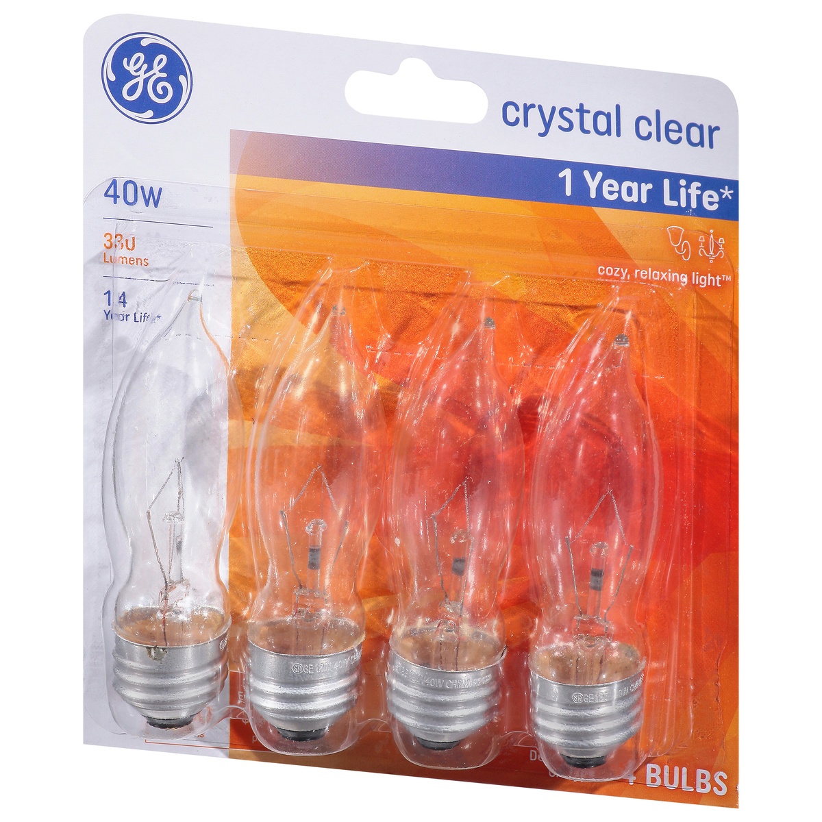 slide 4 of 9, GE 40 Watts Crystal Clear Light Bulbs 4 ea, 4 ct