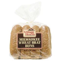 Village Hearth Milwaukee Wheat Brat Buns 8 ea