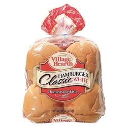 Village Hearth Classic Hamburger White Buns - 8 ea
