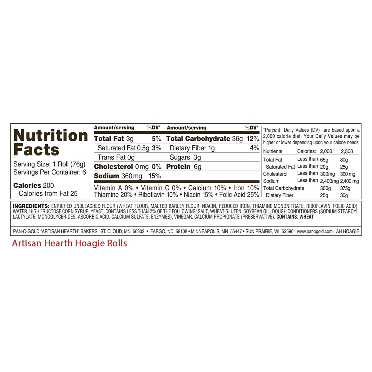 slide 2 of 2, Artisan Hearth Gourmet Hoagie Rolls 6 ea, 6 ct